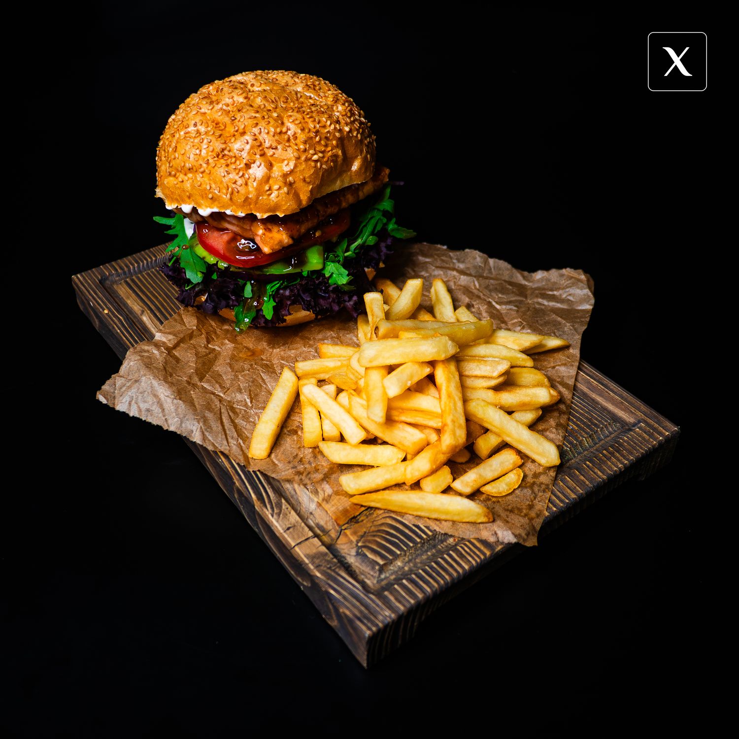 Бургер от шефа с лососем