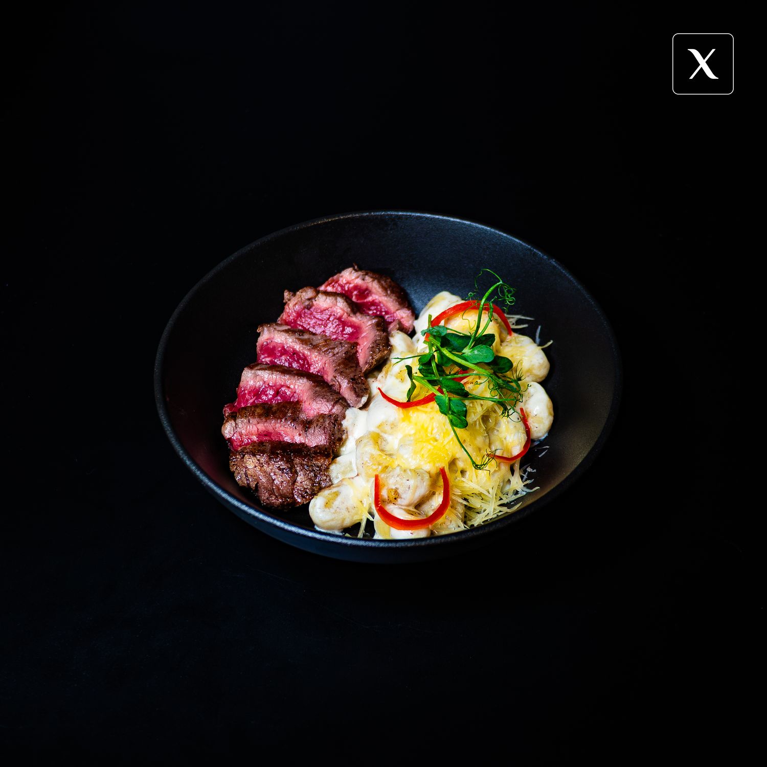 Ньоки со стейком