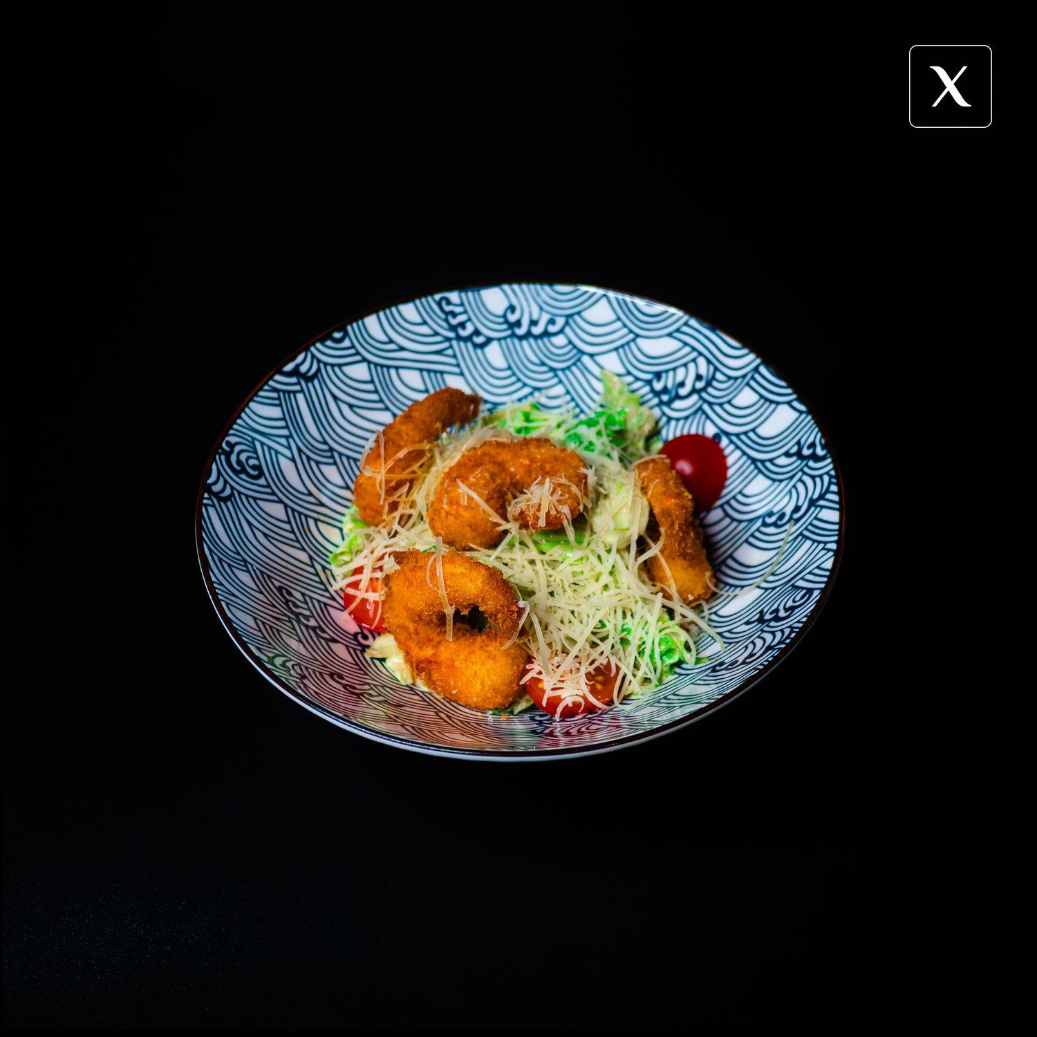 Салат цезарь с креветками