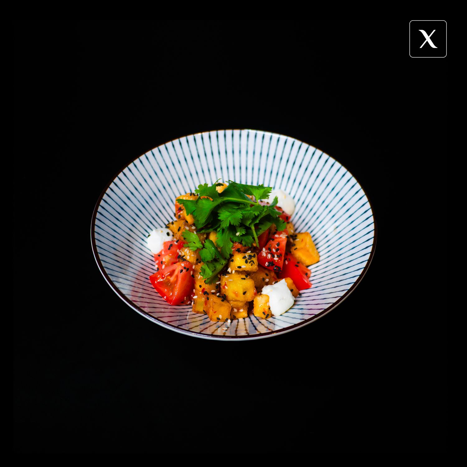 Салат с хрустящими баклажанами