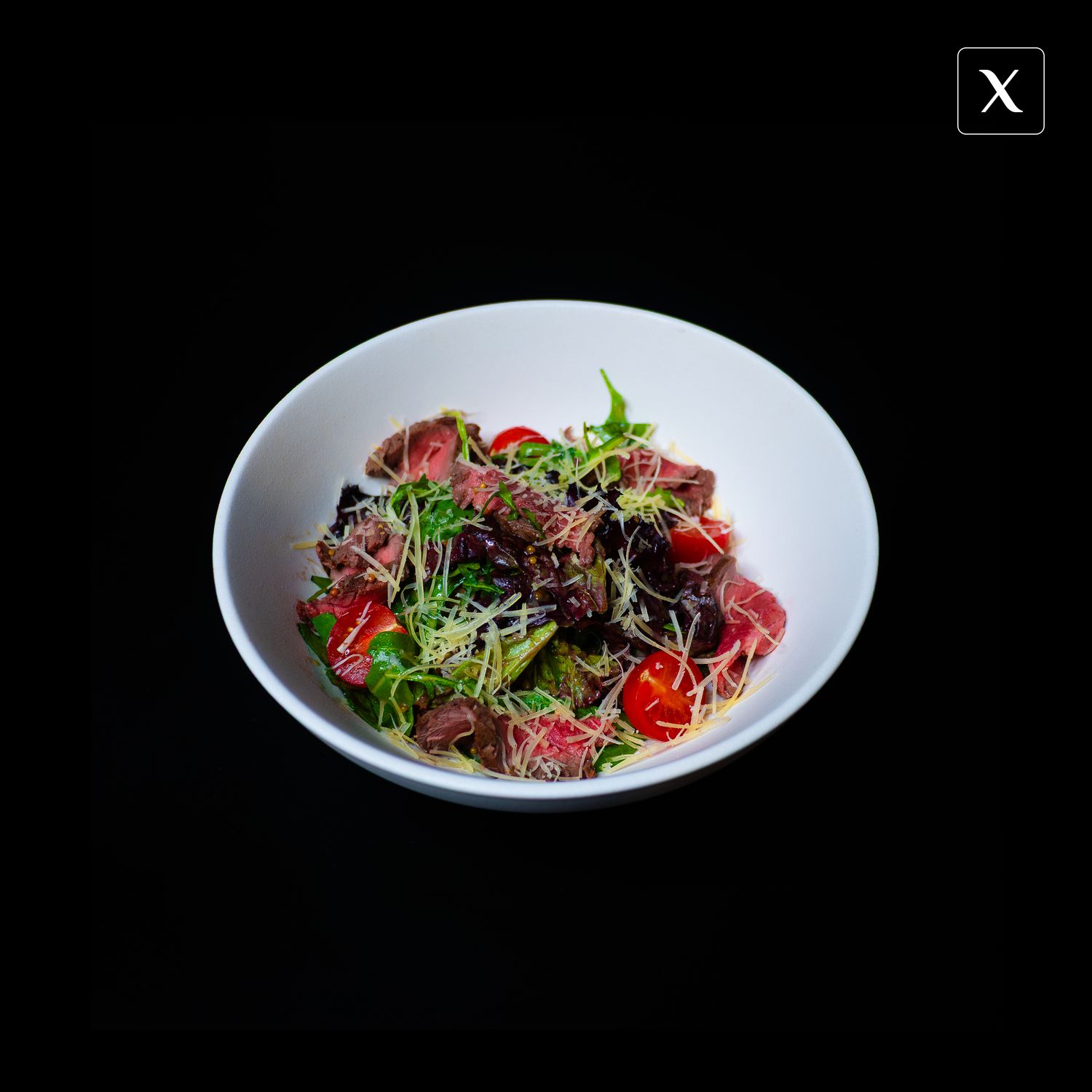 Теплый салат с ростбифом